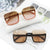 Damen quadratische Sonnenbrille mit extravagantem Leopardenmuster Brehn
