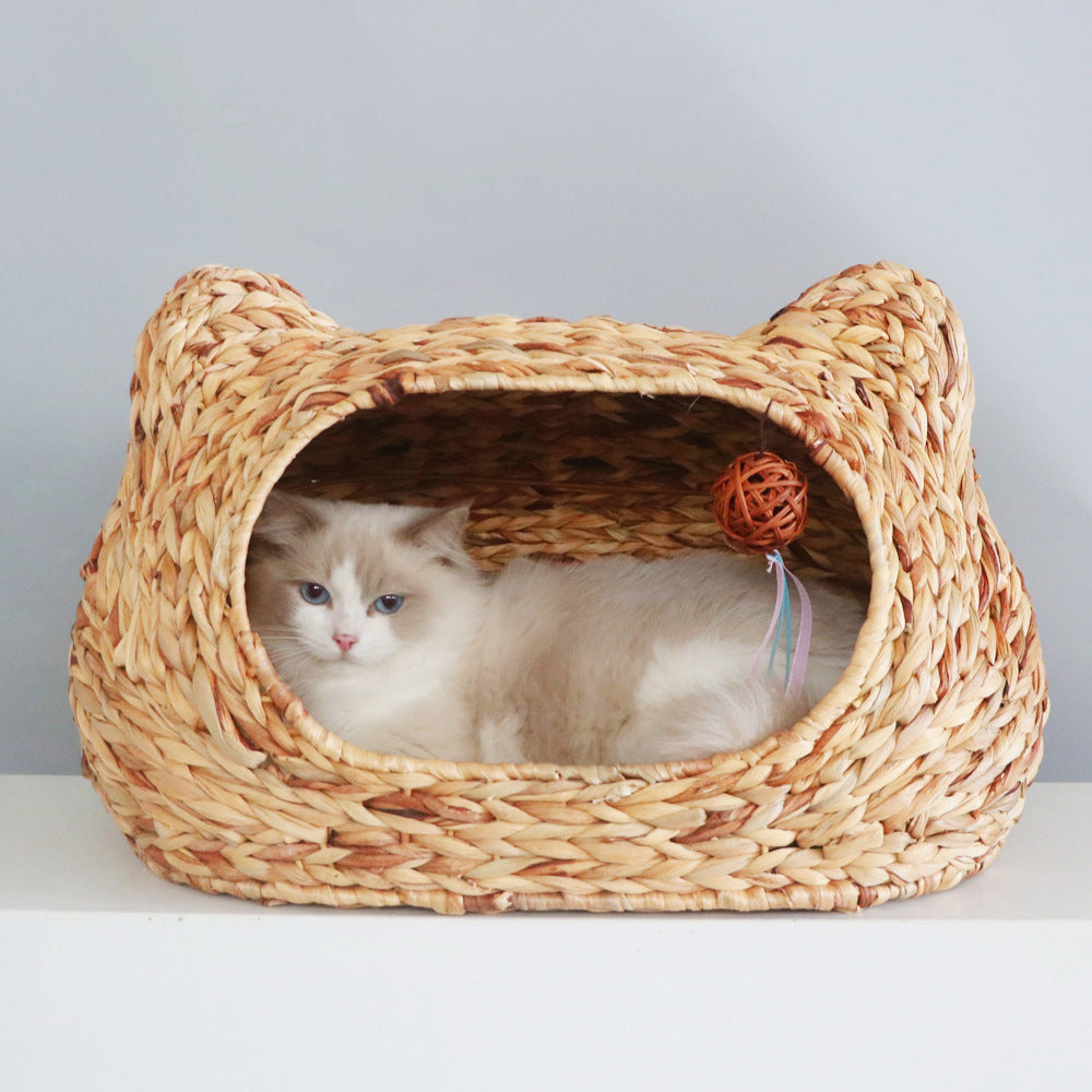 Gemütlicher Katzenkorb mit Ohrendesign Brehn
