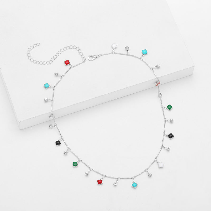 Florale Charm Silber Halskette Brehn