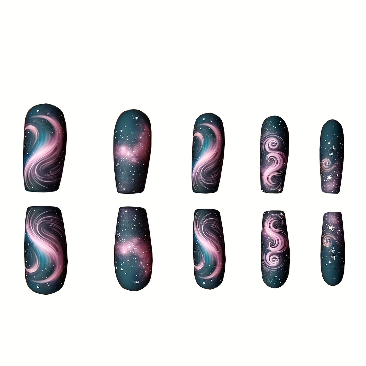 Künstlerische galaktische Nagelverzierungen Brehn