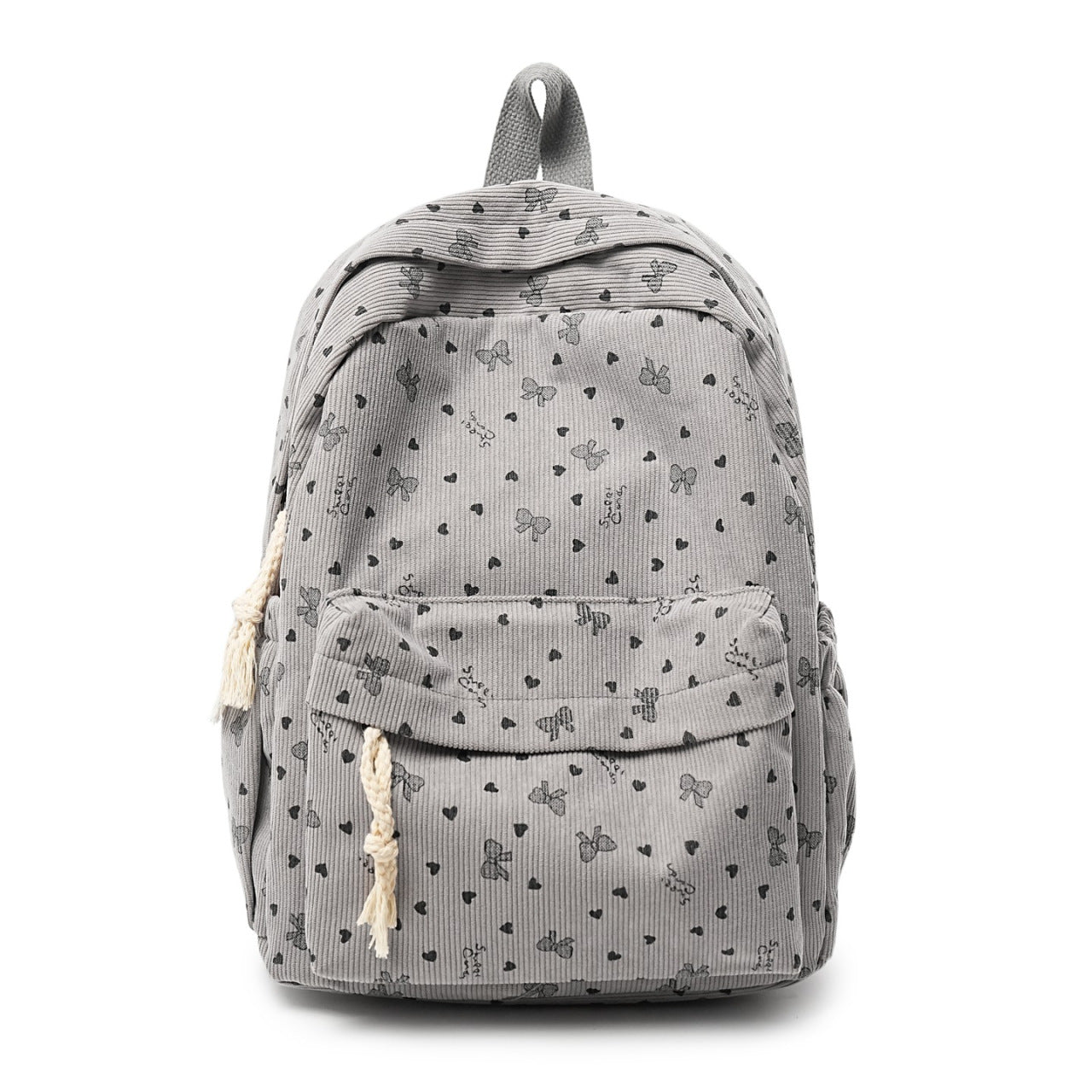 Rucksack Aus Hochwertigem Cord mit Verspielten Applikationen Brehn