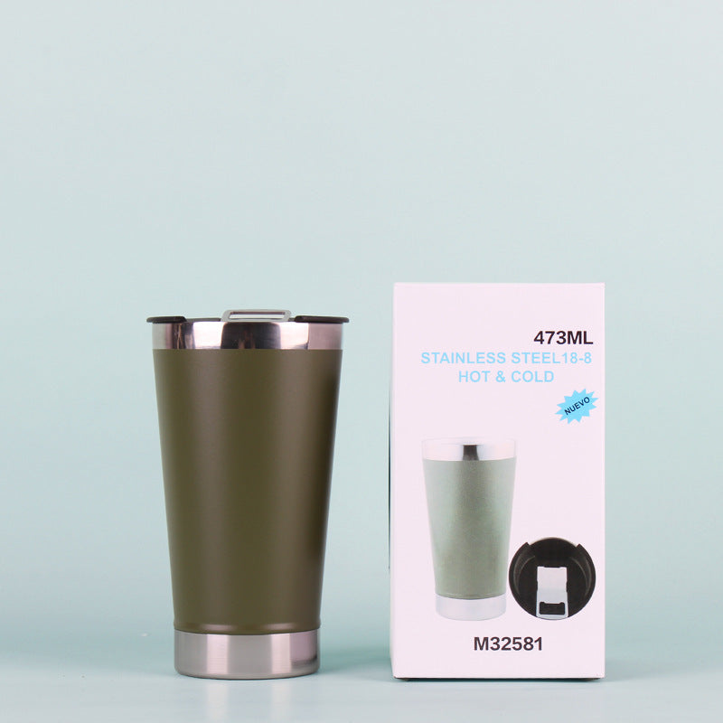 Unisex Isolierter Edelstahl-Trinkbecher mit Deckel und Anti-Rutsch-Beschichtung Brehn