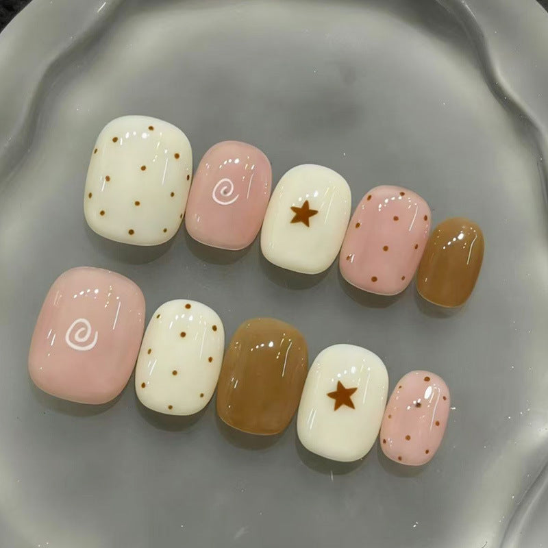 Künstlerisches katzenmotiviertes Press-On-Nagelkunstset Brehn
