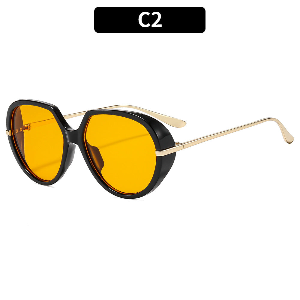 Elegante Übergroße Katzenaugen-Sonnenbrille mit Dekorativem Rahmen