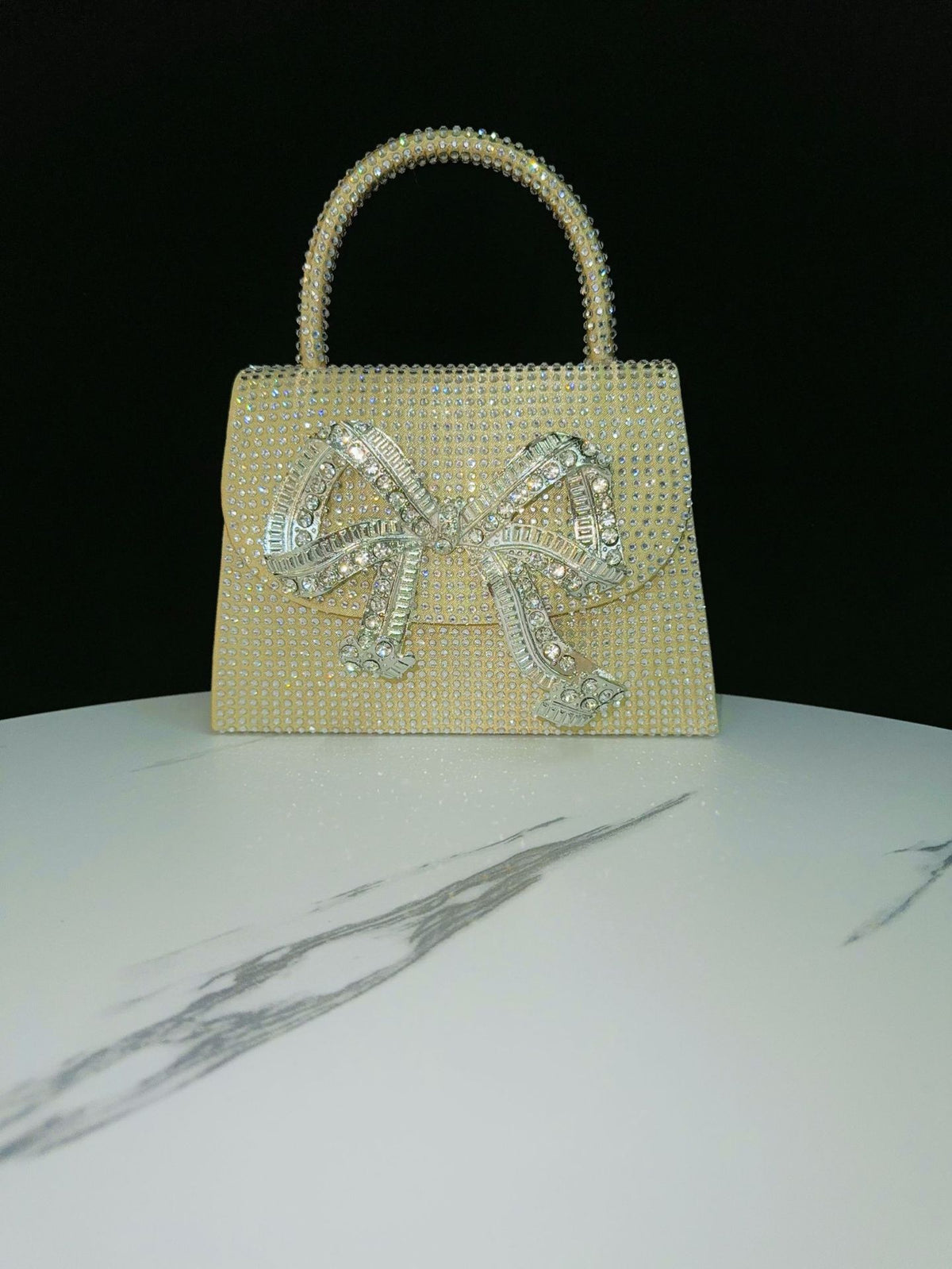 Rhinestone Schleifen-Clutch