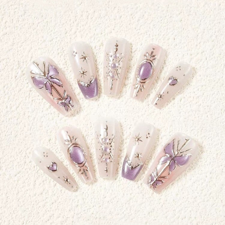 Künstlerische Press-On Nagelkunst Extensions Brehn