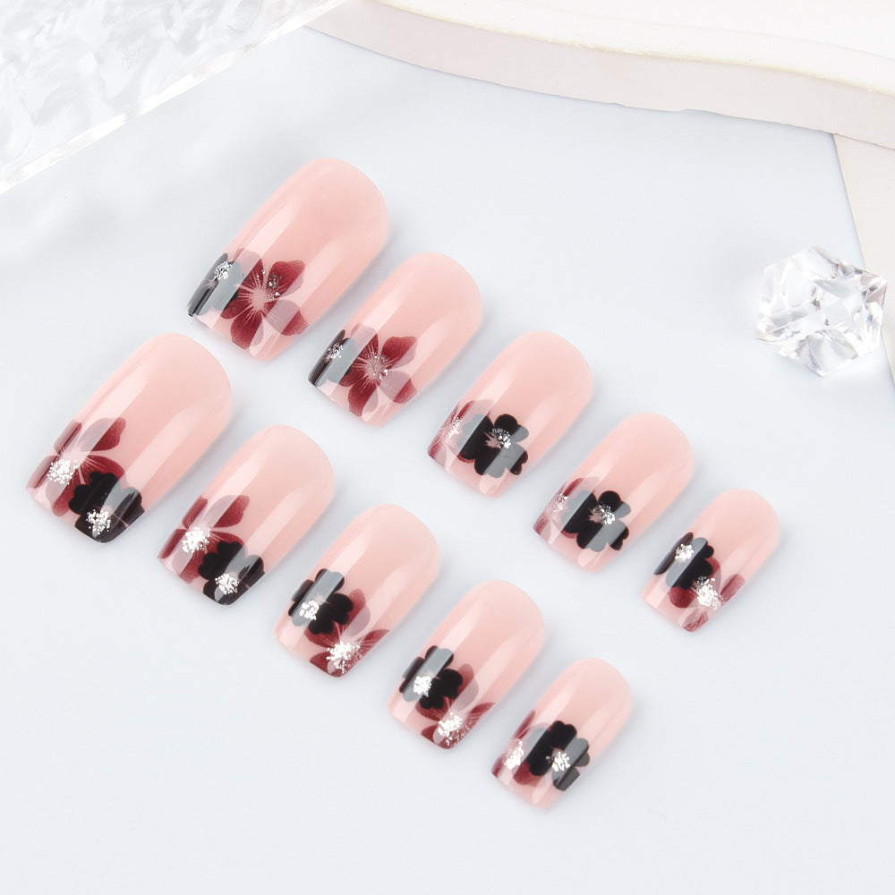 Elegante florale Acryl-Press-On-Nägel Brehn