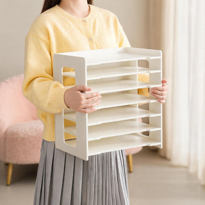 Desktop Mehrstufiges Papier- und Dokumentenorganizer-Regal mit Schlitztellern
