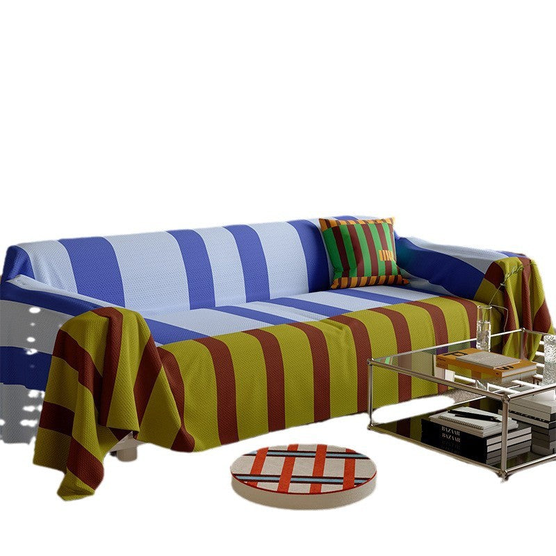 Stretch Striped Sofa Slipcover with Full-Seat and Arm Protection