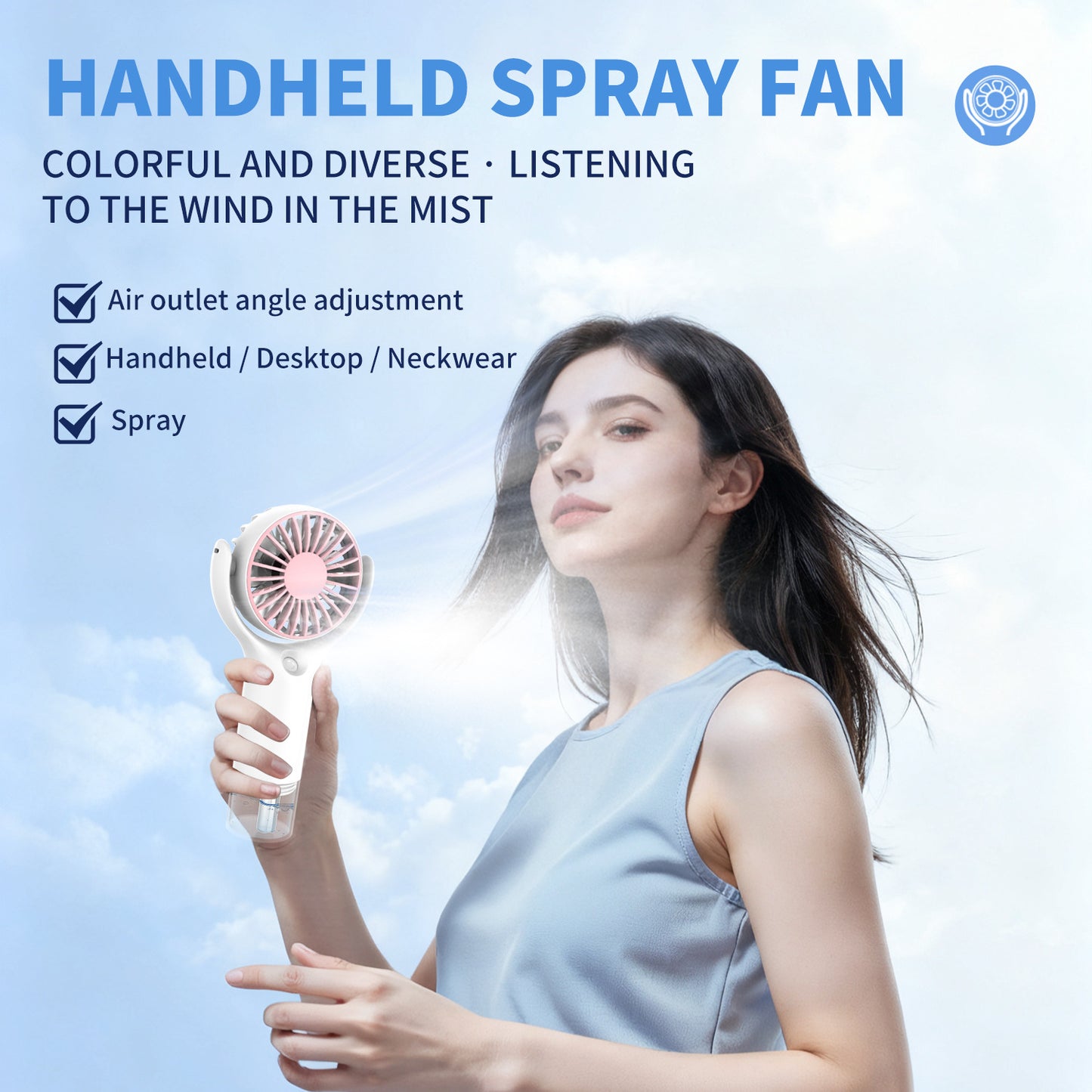 Unisex tragbarer wiederaufladbarer Handventilator Brehn