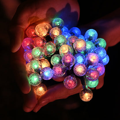 Dekorative Lichterkette mit bunten Kristallkugeln Brehn