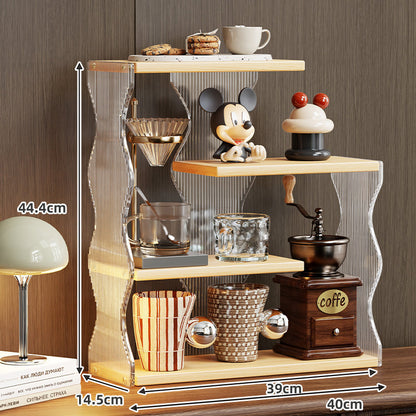 Gestufter Acryl-Wellen-Thekenregal-Organizer