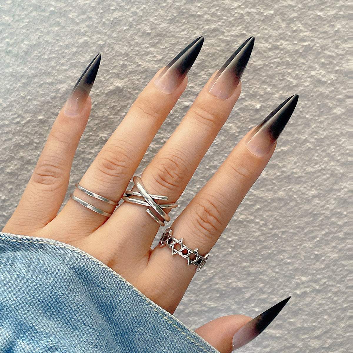 Ombre Stiletto Nagelverlängerungen Brehn