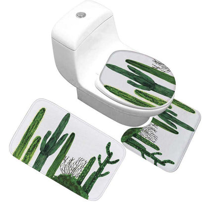 Blumenmuster Toilettenteppich Set
