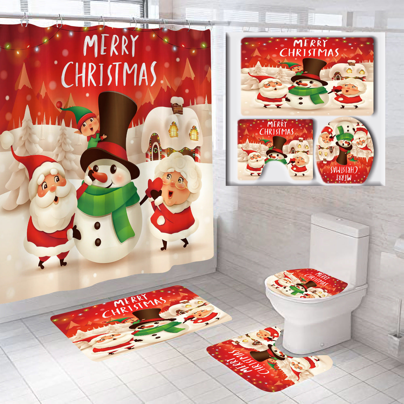 Weihnachtliches Badezimmer-Set Brehn
