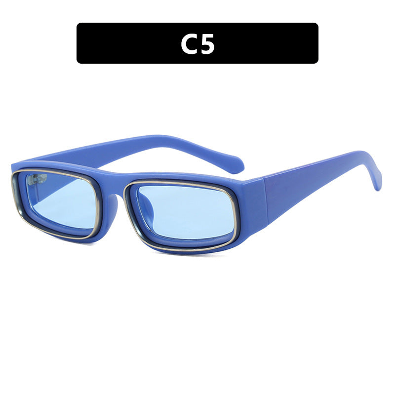 Damen trendige rechteckige Sonnenbrille mit elegantem Farbenspiel Brehn