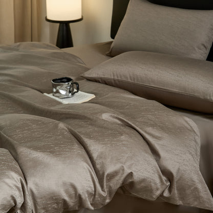 Wendbares Satin Bettbezug-Set mit subtiler strukturierter Jacquard