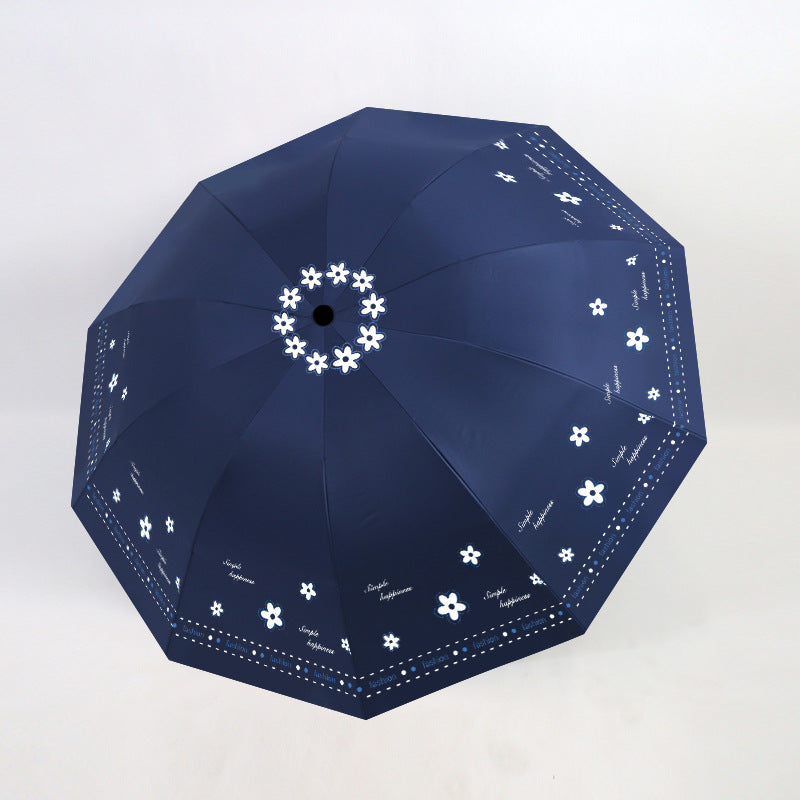 Damen Faltbarer Regenschirm mit floralen Mustern und UV-Schutz Brehn