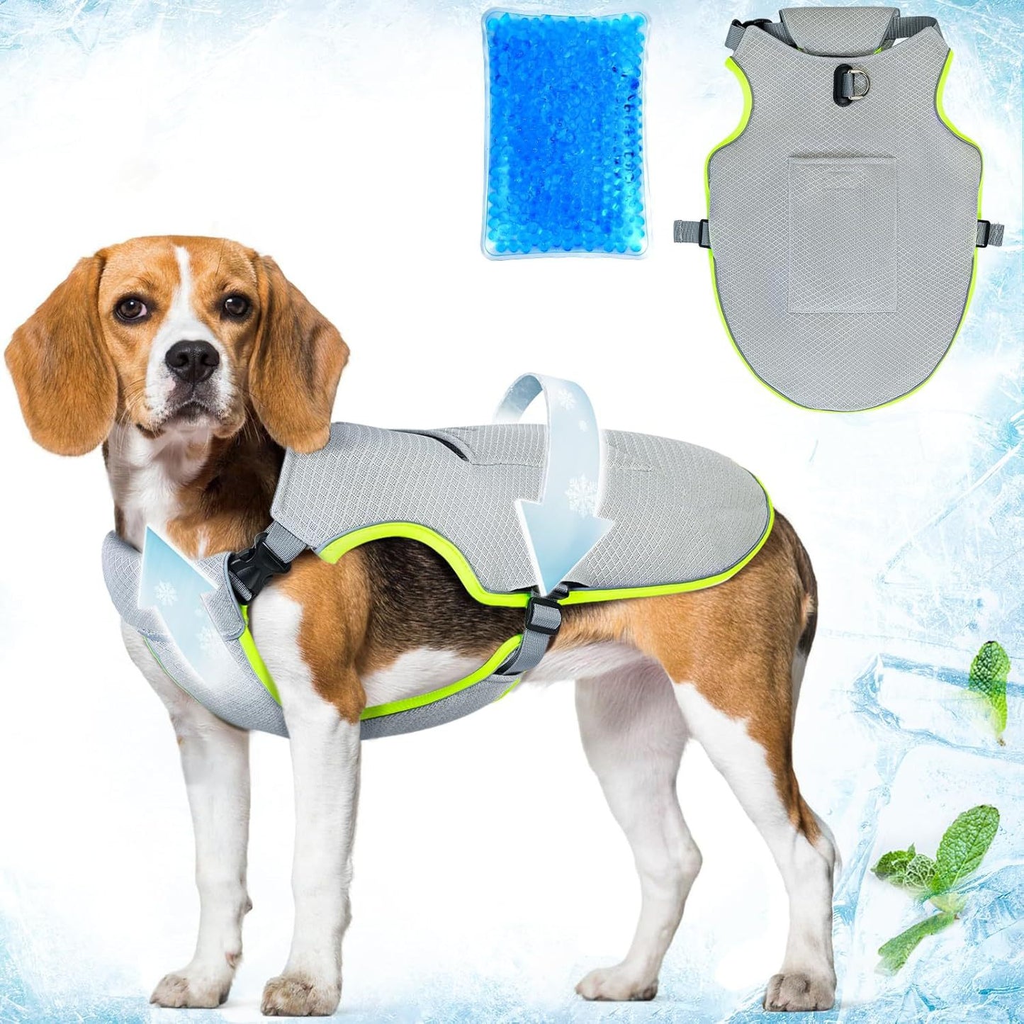 Unisex nan kühlweste für Hunde mit wiederverwendbarem Gelkissen und verstellbarem Brustgeschirr Brehn