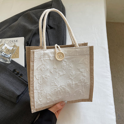 Schmetterling bestickte Stofftasche