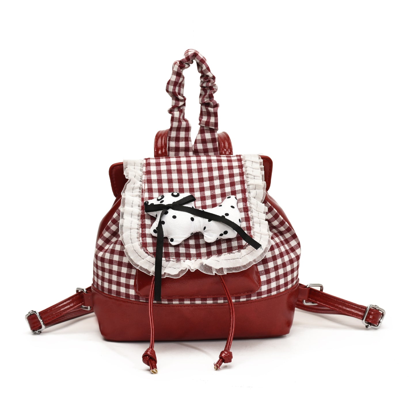 Verspielter Rucksack mit Karomuster und Tierapplikation Brehn