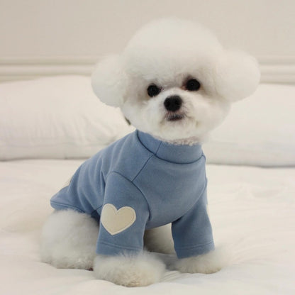 Pet Mock-Neck Rippstrickpullover mit Herz El Patches