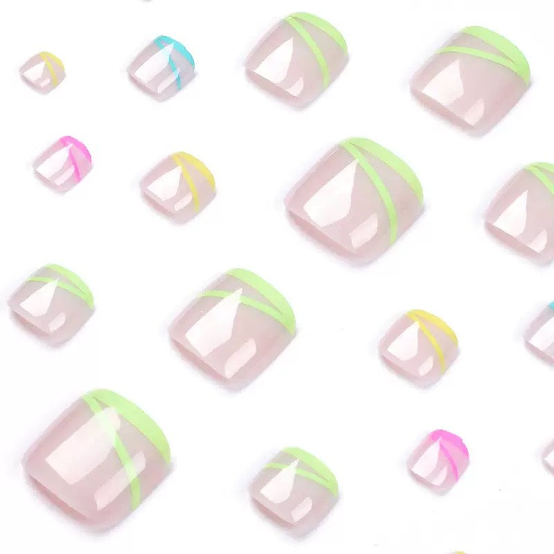 Fußnagelkunstset mit kreativen Neonverzierungen Brehn