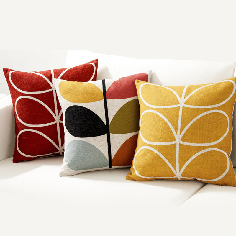 Quadratischer Zierkissenbezug im Retro-Scandi‑Stil mit zentralem Punktmotiv Brehn