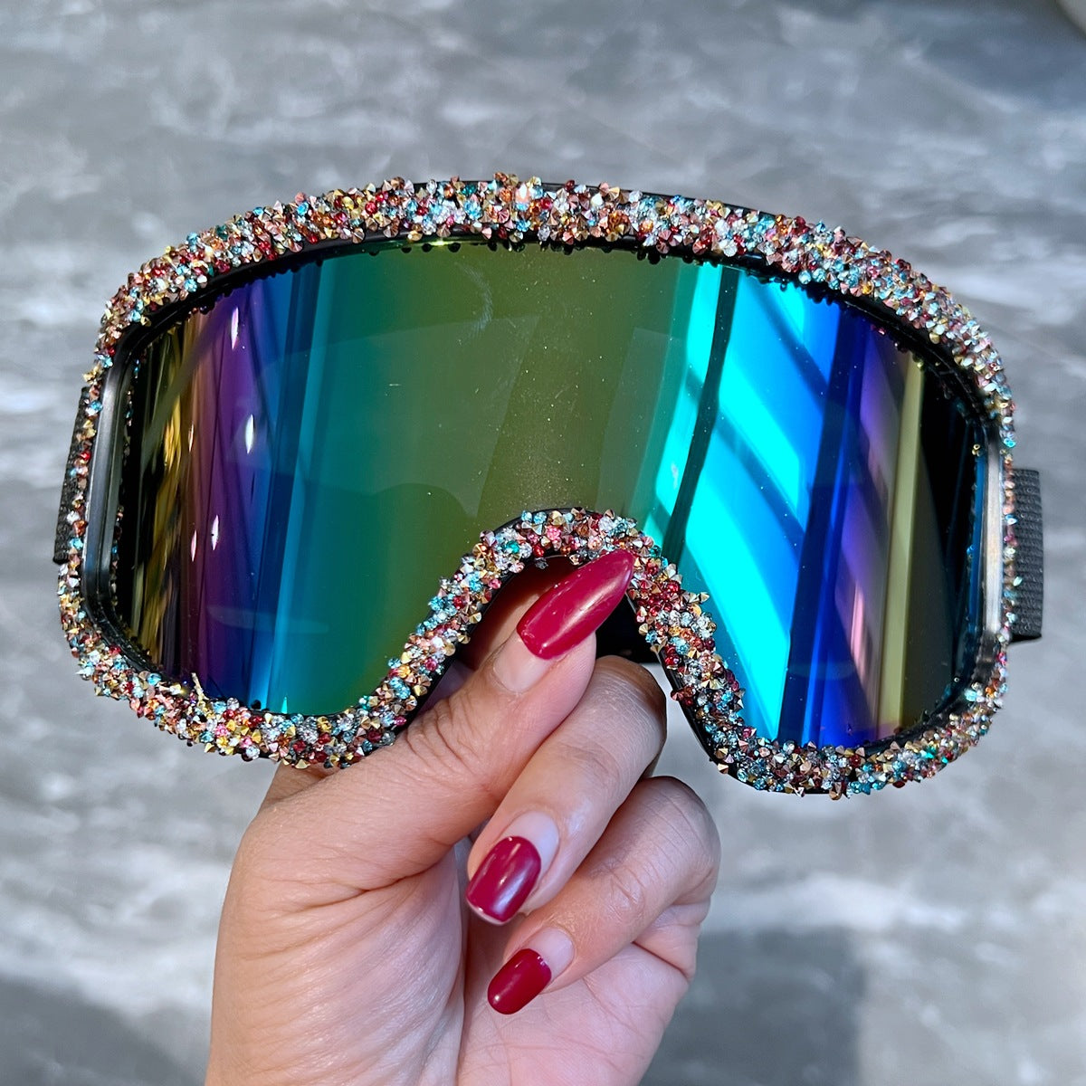Damen Skisport-Brille mit funkelnder Kristallverzierung Brehn