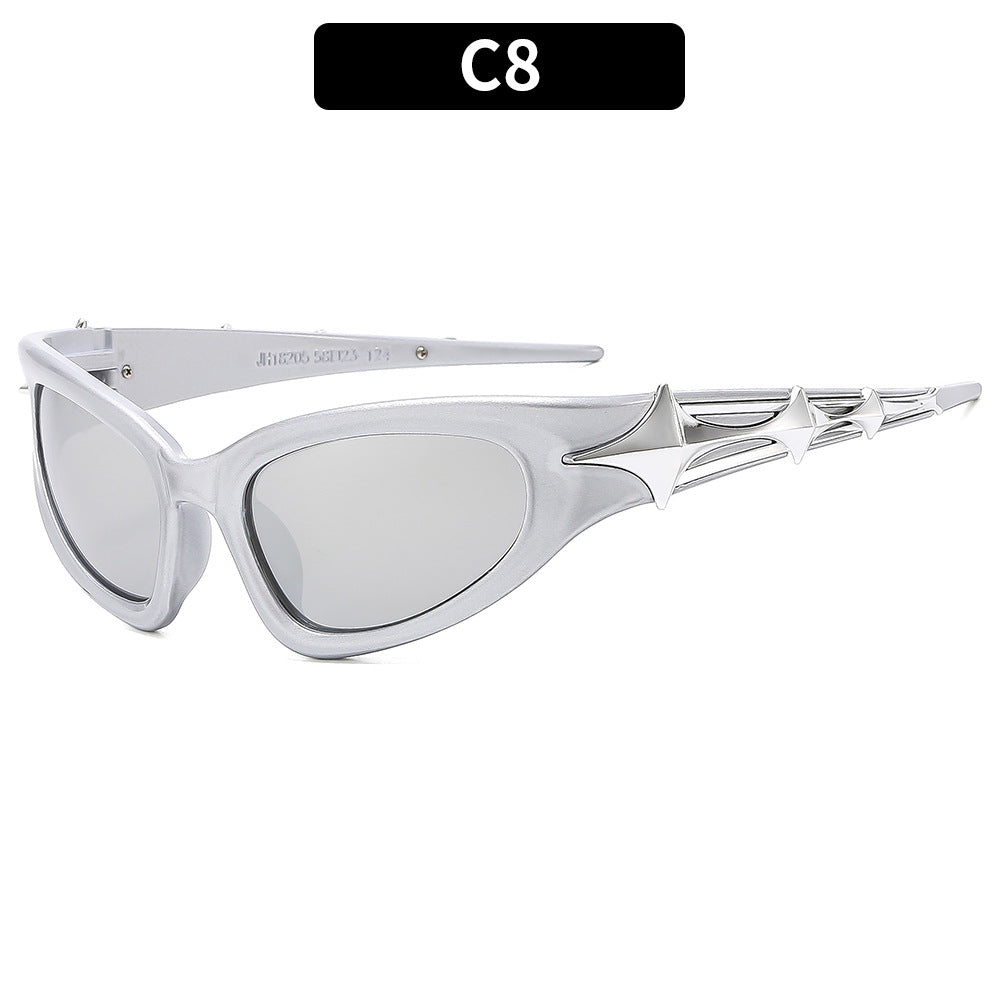 Futuristische Sonnenbrille mit Stern-Detail-Schutz