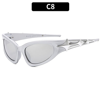 Futuristische Sonnenbrille mit Stern-Detail-Schutz