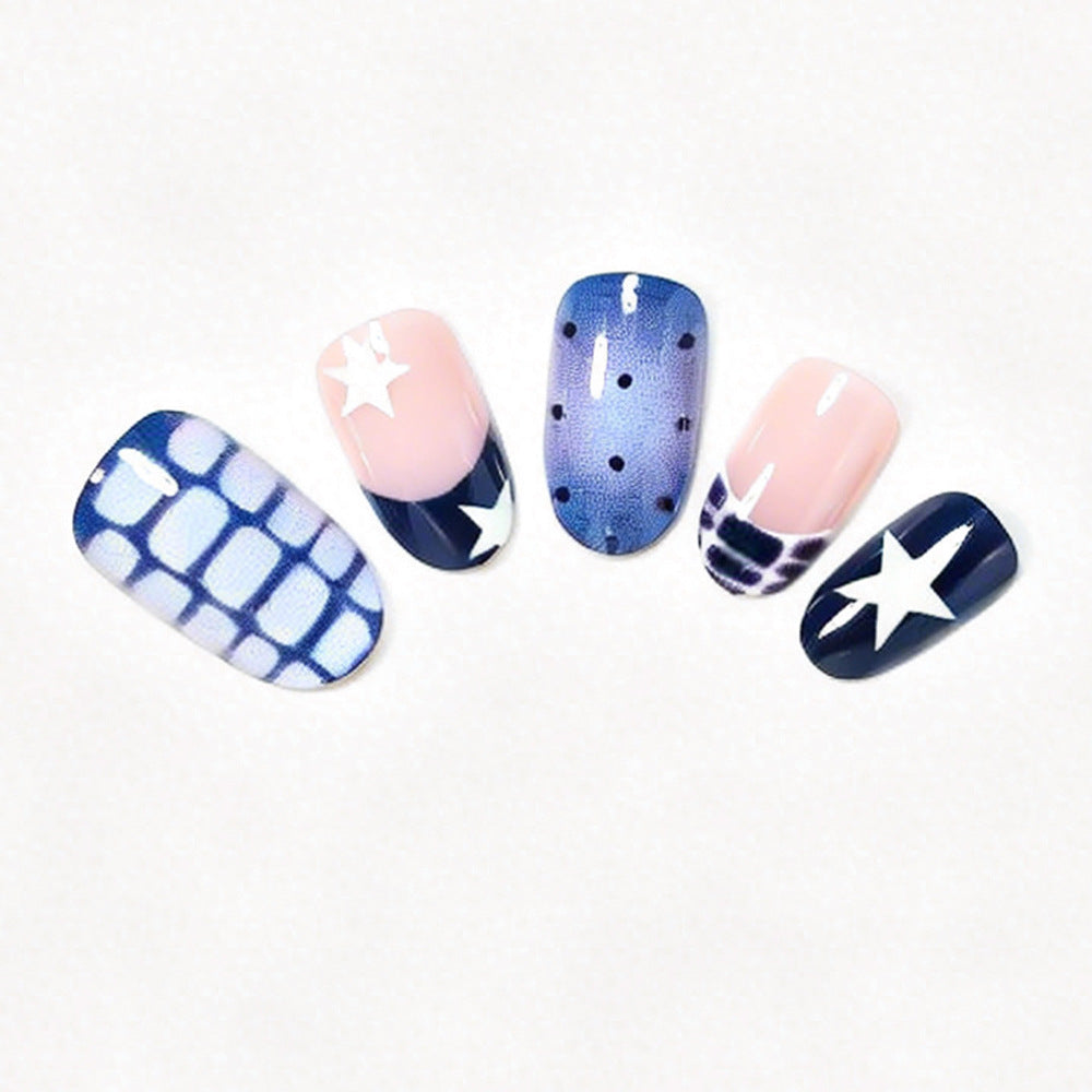 Künstlerisches vom Ozean inspiriertes Press-On Nagelset Brehn