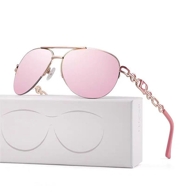 Damen Aviator-Sonnenbrille mit modischem Kettendetail Brehn