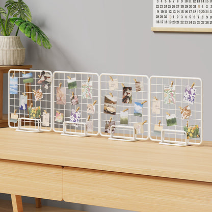Desktop-Draht-Foto-Rasterdisplay mit Ständer und Mini-Clips