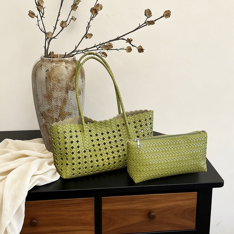 WoHandgewebte Strohtaschenmarkt Tote Bag Brehn