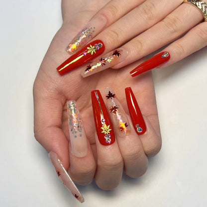 Kunstvolle Nagelverlängerungen mit Herbstmotiven Brehn