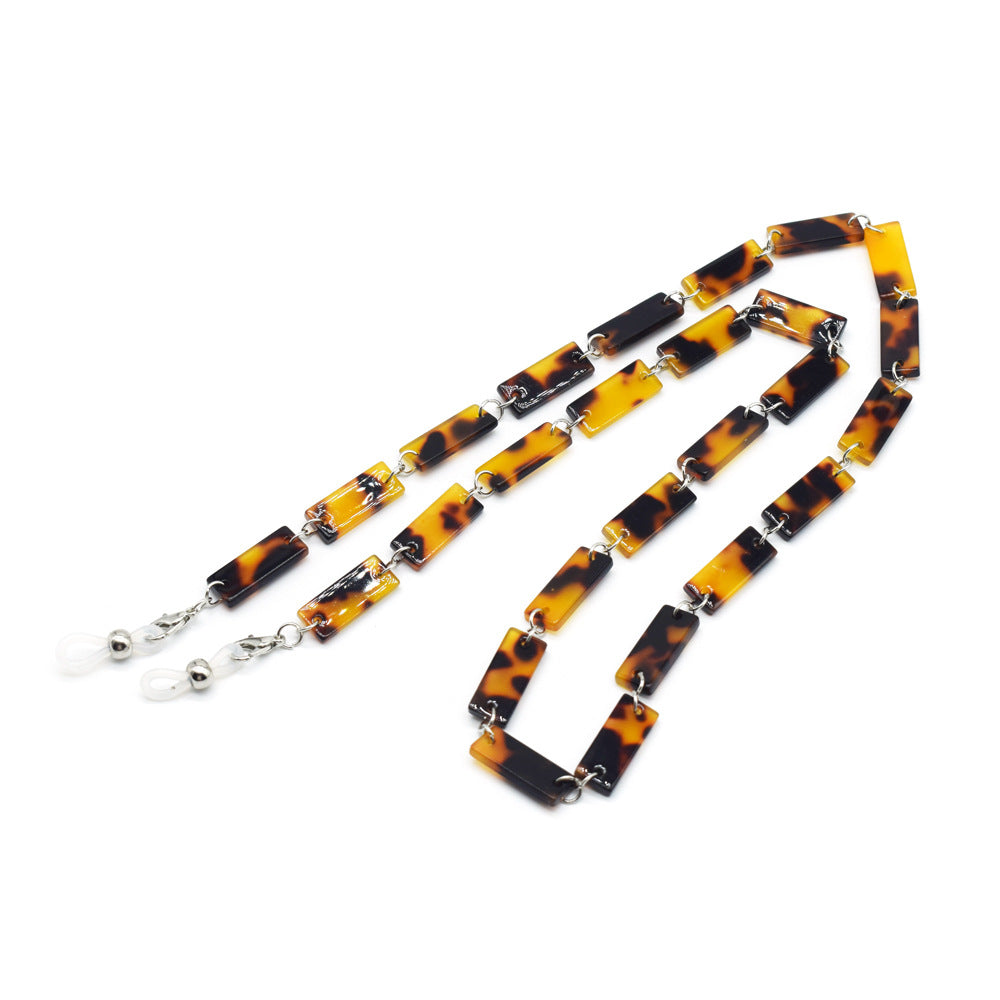 Stylische Schildpatt-Muster Brille Kette Brehn