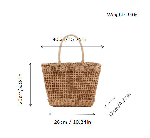 Handgefertigte Basttasche mit Feiner Struktur Brehn