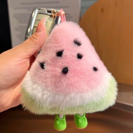 Plüsch-Wassermelonen-Themen-Schlüsselanhänger-Set Brehn
