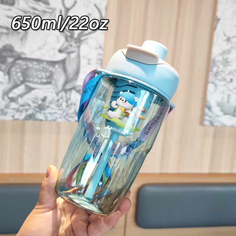Damen verspielte Trinkflasche mit herausnehmbarem Strohhalm Brehn