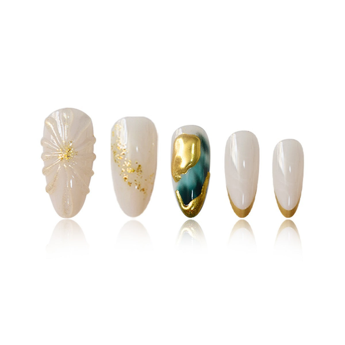 Elegantes Künstlerisches Press-On Nagel Set Brehn
