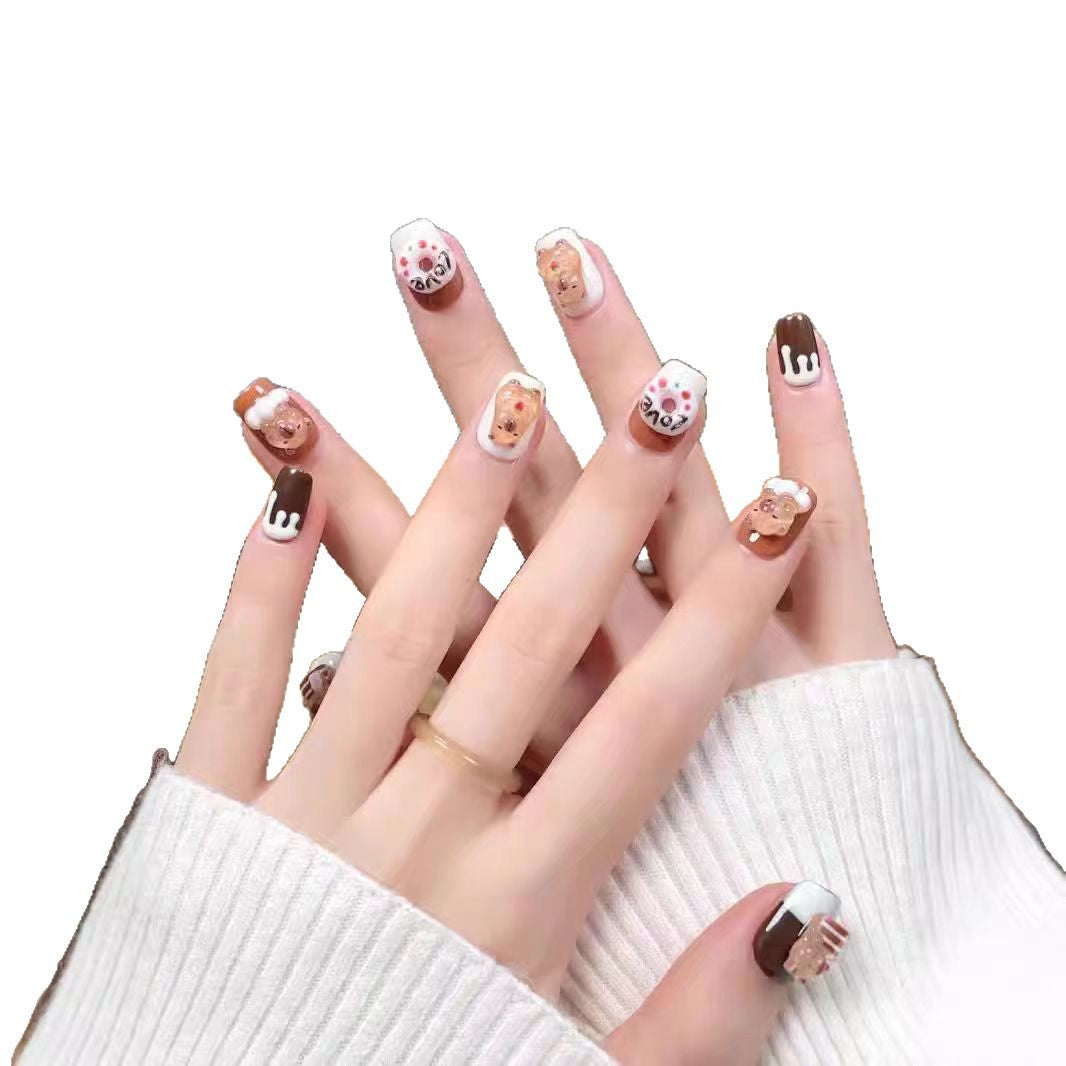 Kreatives Bären-Themen Press-On Nagelset Brehn