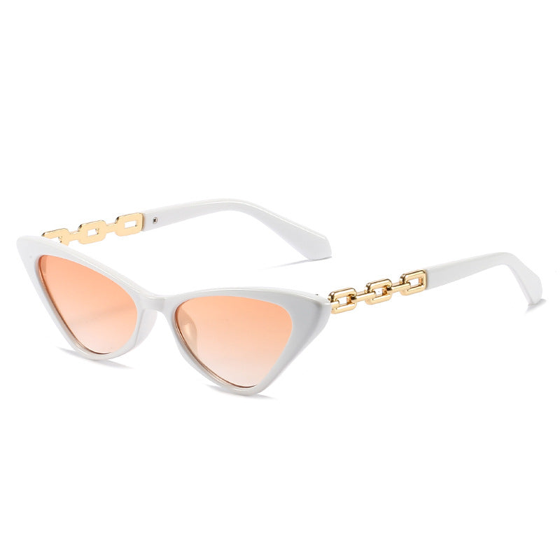Damen Cat-Eye Sonnenbrille mit stilvollen Kettenakzenten Brehn