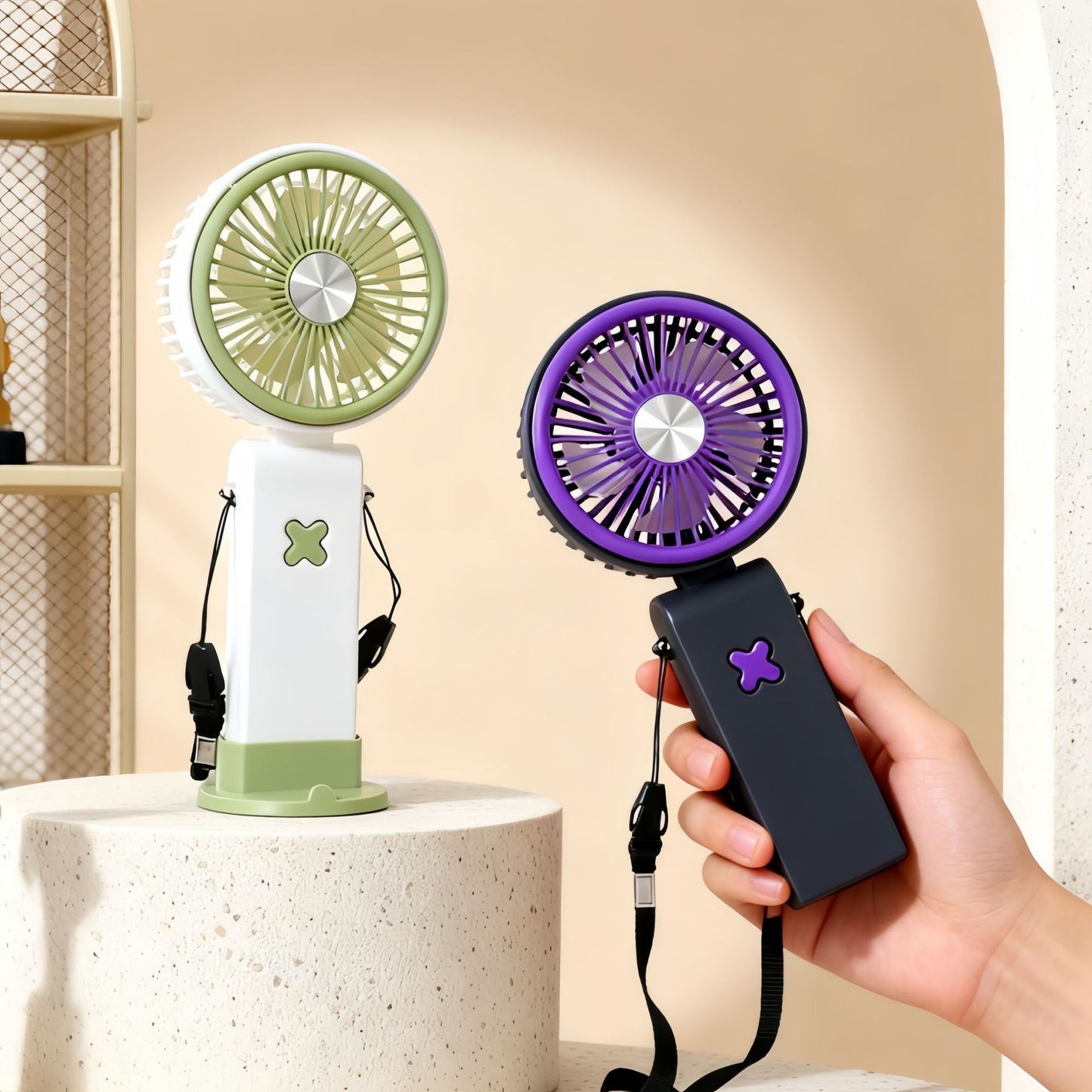 Unisex Tragbarer Handventilator mit flexiblem Hals und USB-Ladefunktion Brehn