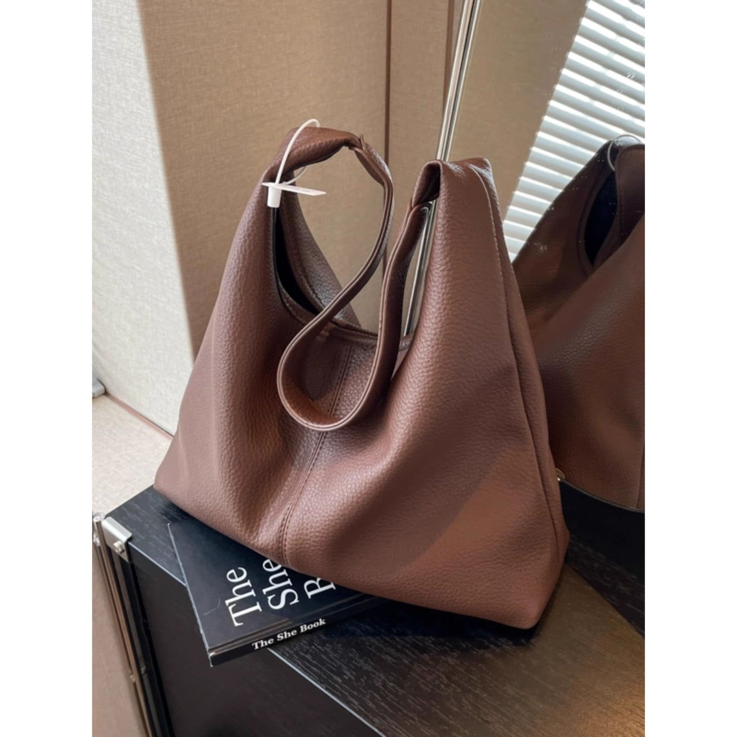Elegante weiche Leder Hobo-Tasche Brehn
