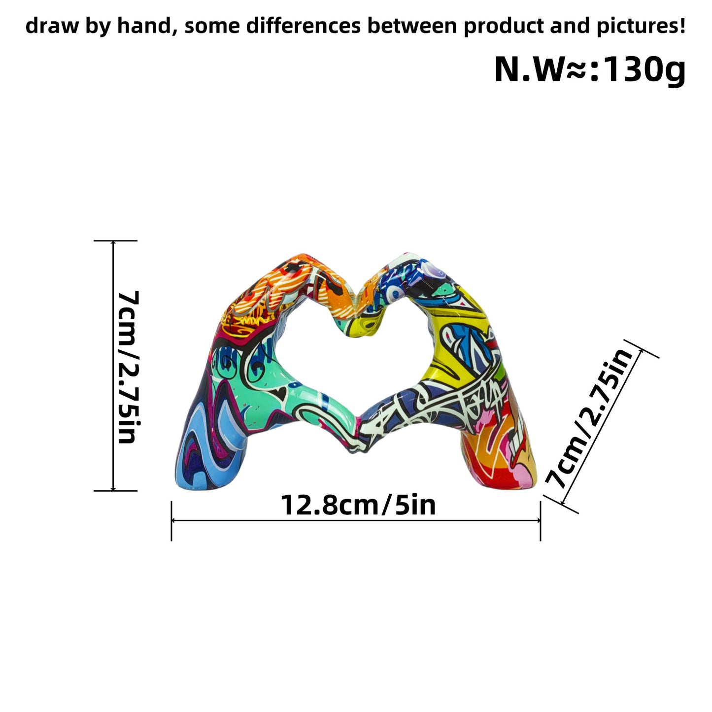 Stylische Hand-Skulpturen mit buntem Design Brehn