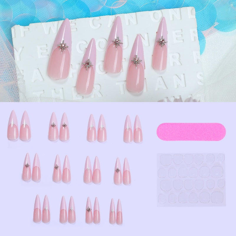 Kunstnagelset mit elegantem Glitzer- und floralem Design Brehn