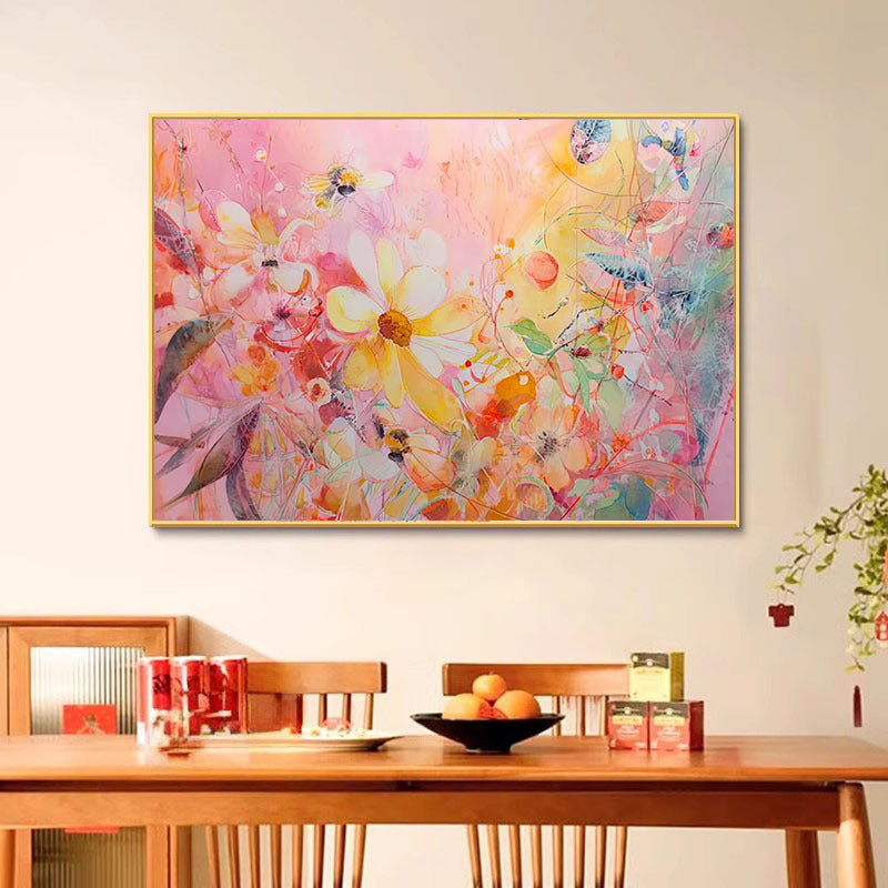 Florales Aquarell Kunstleinwand