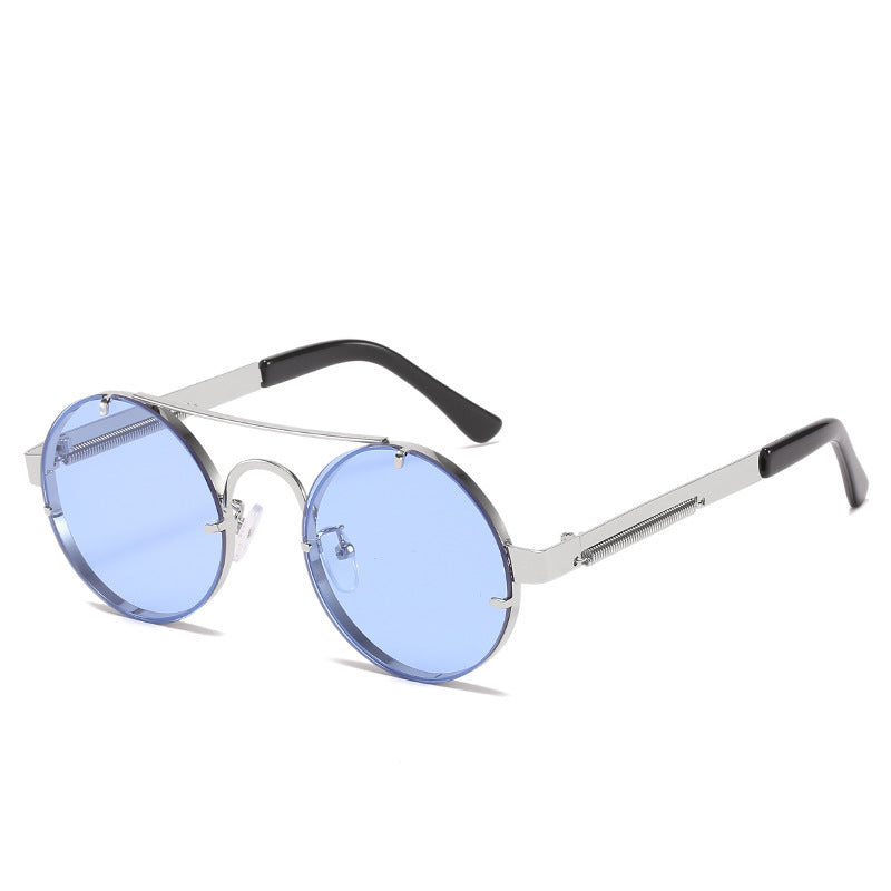 Damen runde Designer-Sonnenbrille mit innovativem Metallgestell und schützenden Gläsern Brehn