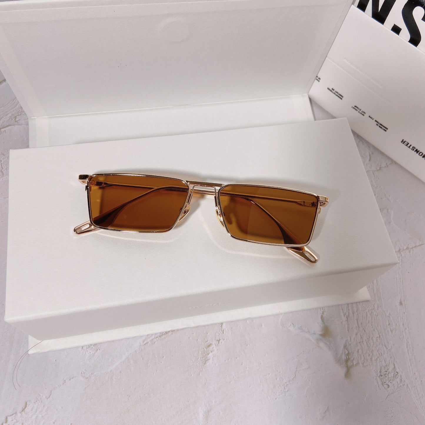 Modische Sonnenbrille mit Rechteckigem Metallrahmen Brehn